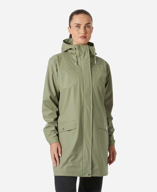 Image of Coats & Jackets. Product name - W MOSS RAIN COAT, Lav Green in Lav Green colour by brand - Helly Hansen