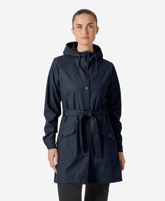 Image of Coats & Jackets. Product name - W KIRKWALL II RAINCOAT, Navy in Navy colour by brand - Helly Hansen