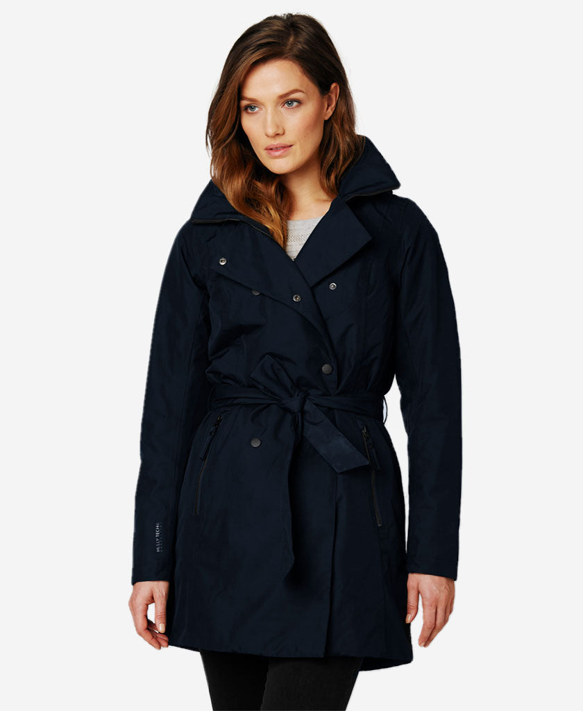Image of Coats & Jackets. Product name - W WELSEY II TRENCH INSULATED, Navy in Navy colour by brand - Helly Hansen