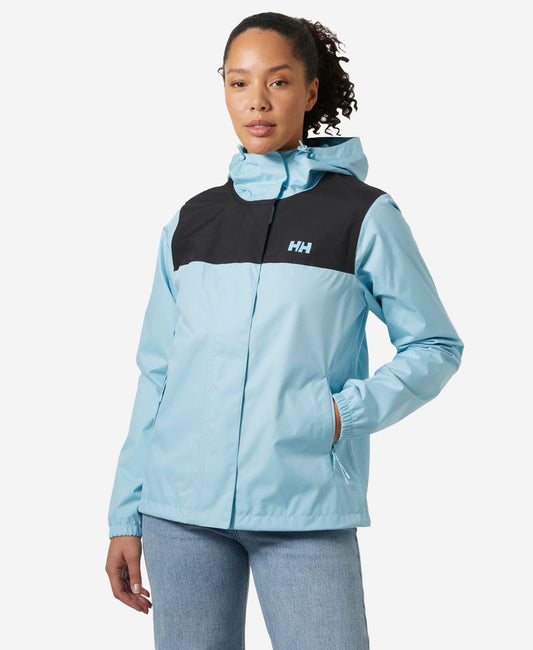 Image of Coats & Jackets. Product name - W VANCOUVER RAIN JACKET, Light Cyan in Light Cyan colour by brand - Helly Hansen