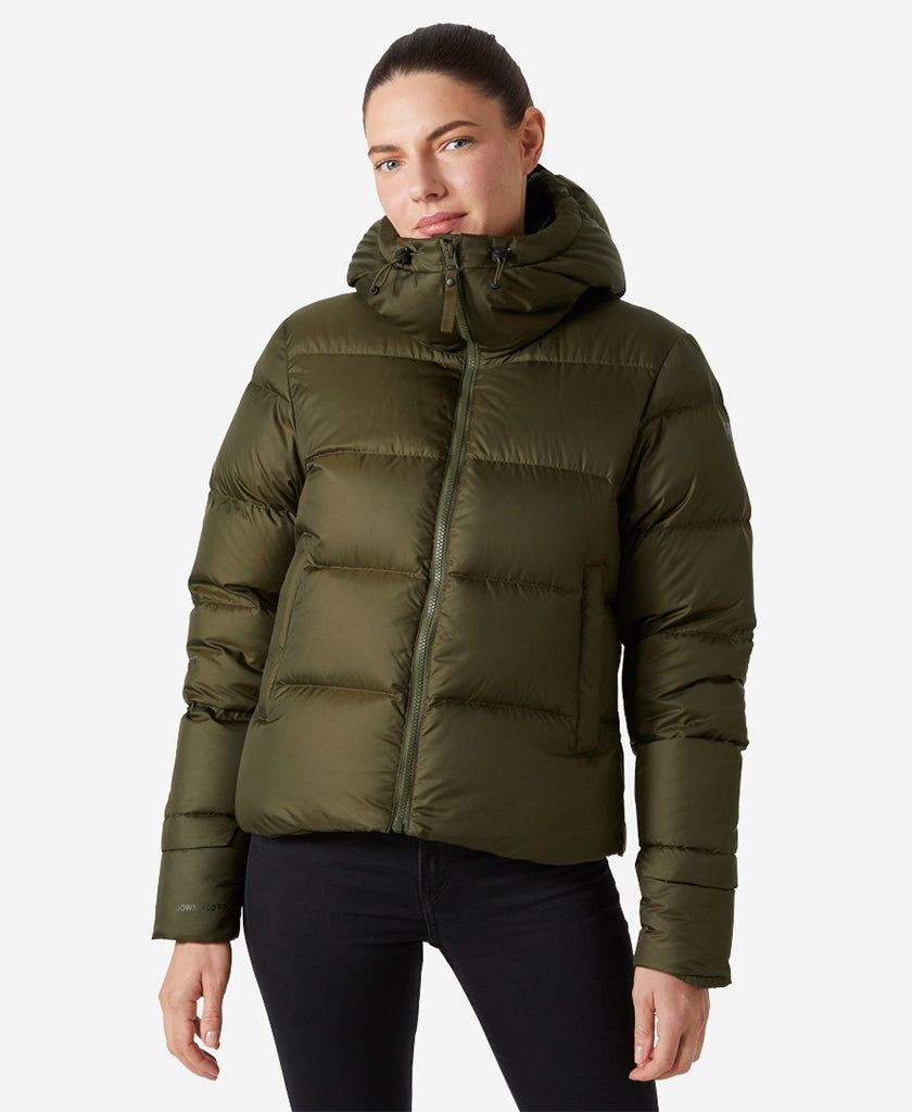 Image of Coats & Jackets. Product name - W ESSENCE DOWN JACKET, Utility Green in Utility Green colour by brand - Helly Hansen