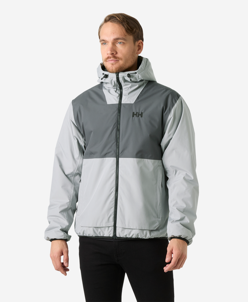 Image of Coats & Jackets. Product name - ERVIK INS RAIN JACKET, Flipper Grey in Flipper Grey colour by brand - Helly Hansen