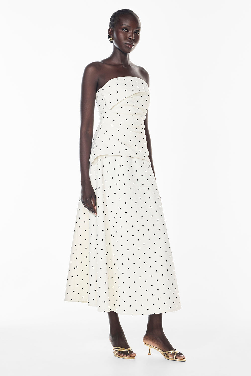 Dot Dot Dash Bustier (Ivory/Black)