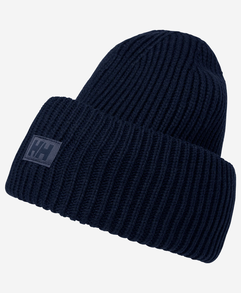 Image of Hats. Product name - HH RIB BEANIE, Navy in Navy colour by brand - Helly Hansen