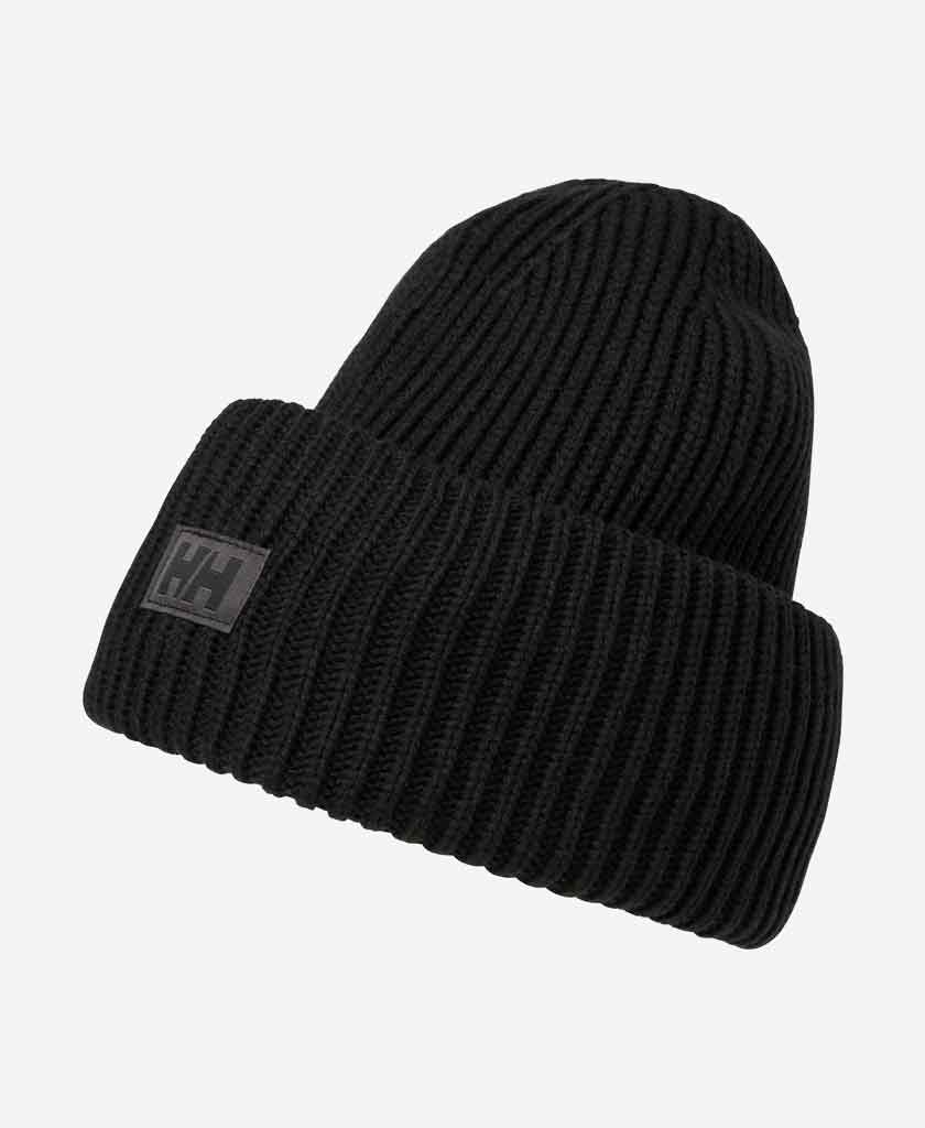 Image of Hats. Product name - HH RIB BEANIE, Black in Black colour by brand - Helly Hansen