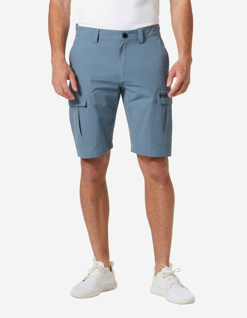 Image of a model wearing Shorts. Product name - HH QD CARGO SHORTS II, Washed Navy in Washed Navy colour by brand - Helly Hansen