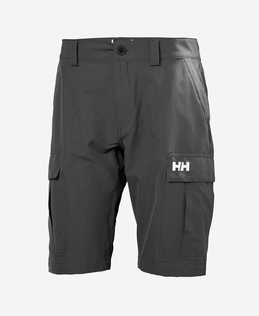 Image of a model wearing Shorts. Product name - HH QD CARGO SHORTS II, Ebony in Ebony colour by brand - Helly Hansen