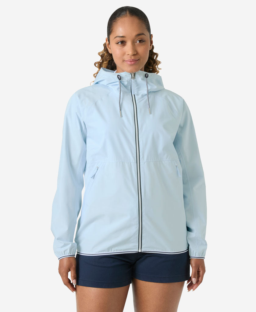 Image of Coats & Jackets. Product name - W KOSTER RAIN JACKET, Pinnacle Blue in Pinnacle Blue colour by brand - Helly Hansen
