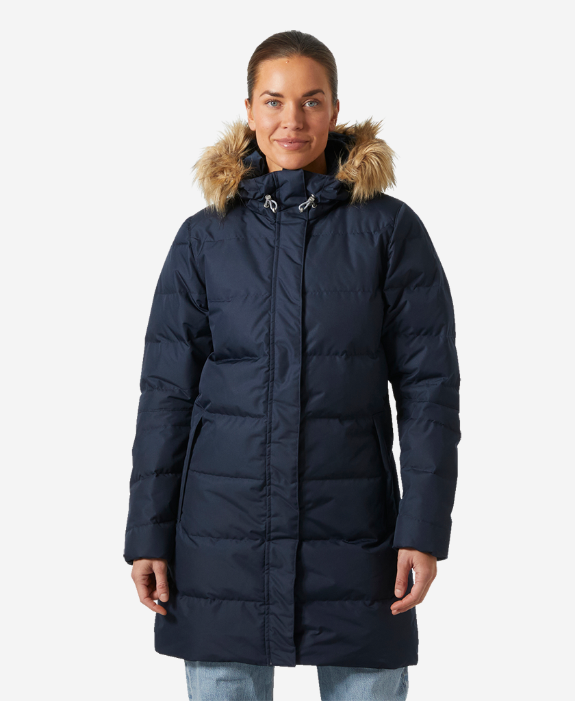 Image of Coats & Jackets. Product name - W ADEN DOWN PARKA, Navy in Navy colour by brand - Helly Hansen