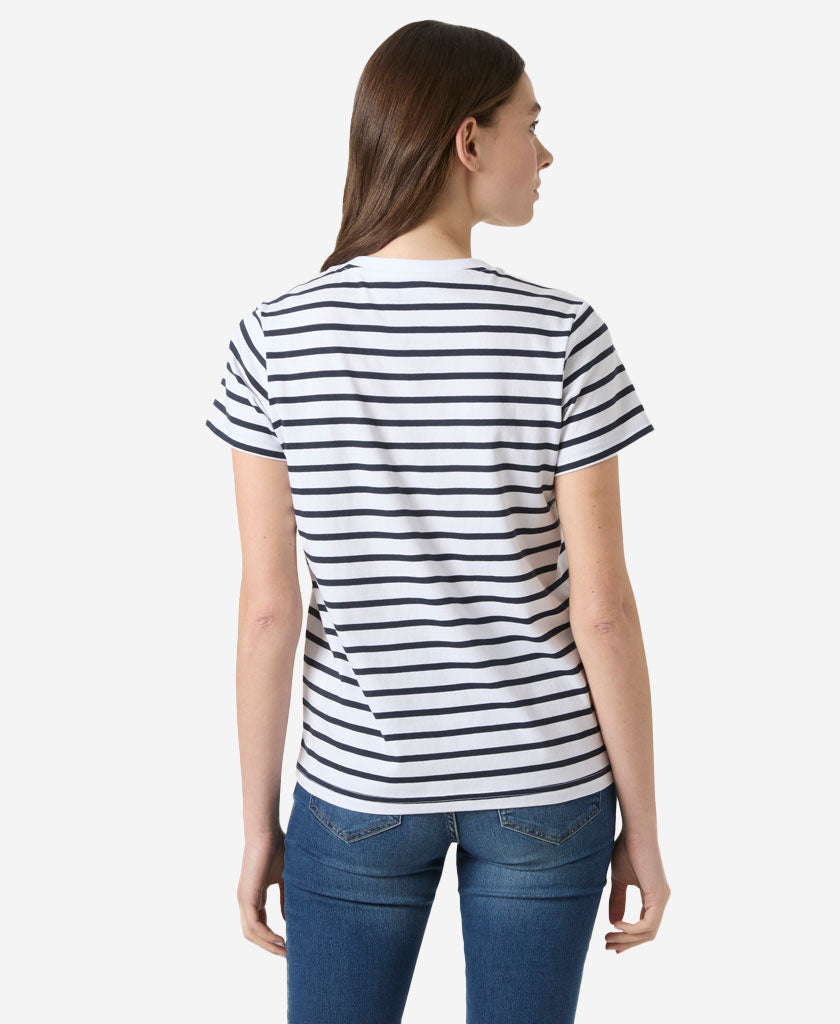 Helly Hansen W CORE GRAPHIC T-SHIRT 2.0 (White Lifestyle Stripe Yd)
