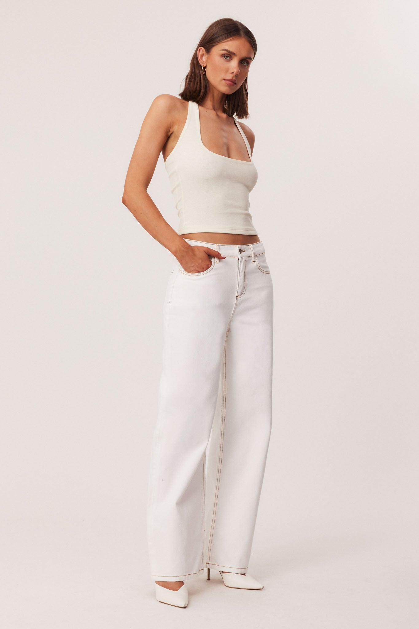 SNDYS RUNE JEANS (White)