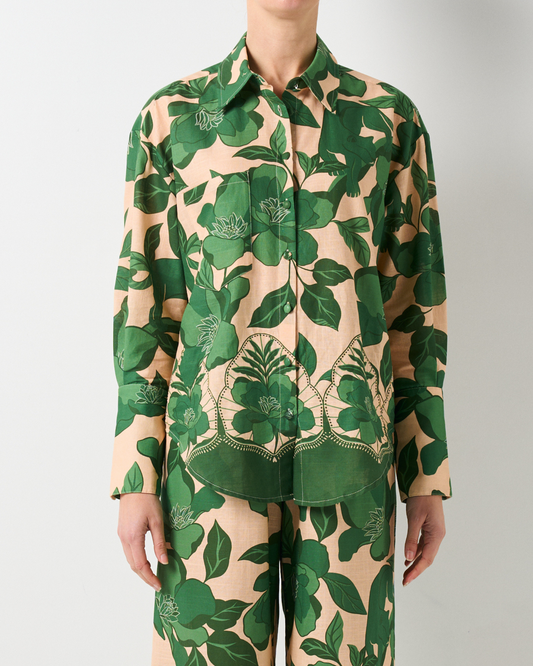 Image of Shirts. Product name - Ritz Shirt in Jaguar Jungle colour by brand - Walnut Melbourne