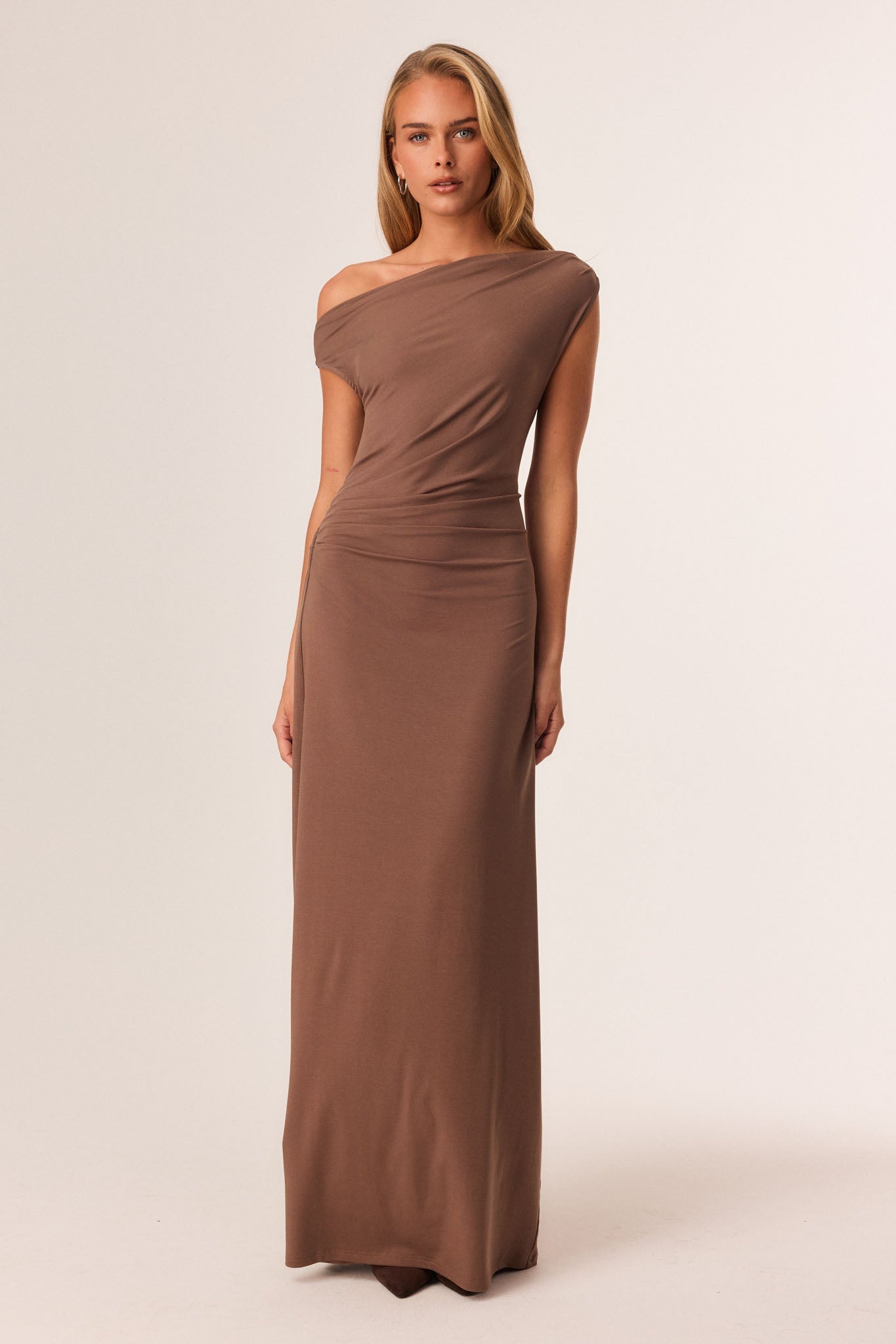 Image of Dresses. Productname: SNDYS MACY MAXI DRESS in Mocha colour by brand - SNDYS