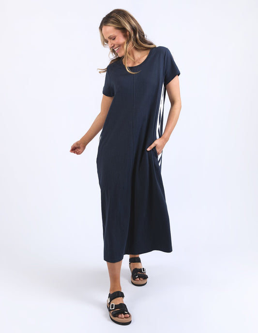 Image of Dresses. Product name - Recovery Dress Navy in Navy colour by brand - Foxwood