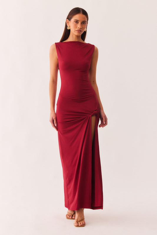 Image of Dresses. Productname: SNDYS ANURA MAXI DRESS in Cherry colour by brand - SNDYS
