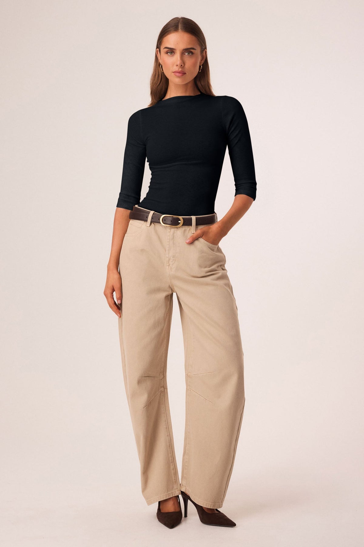 SNDYS KATYA 3/4 SLEEVE TOP (Black)