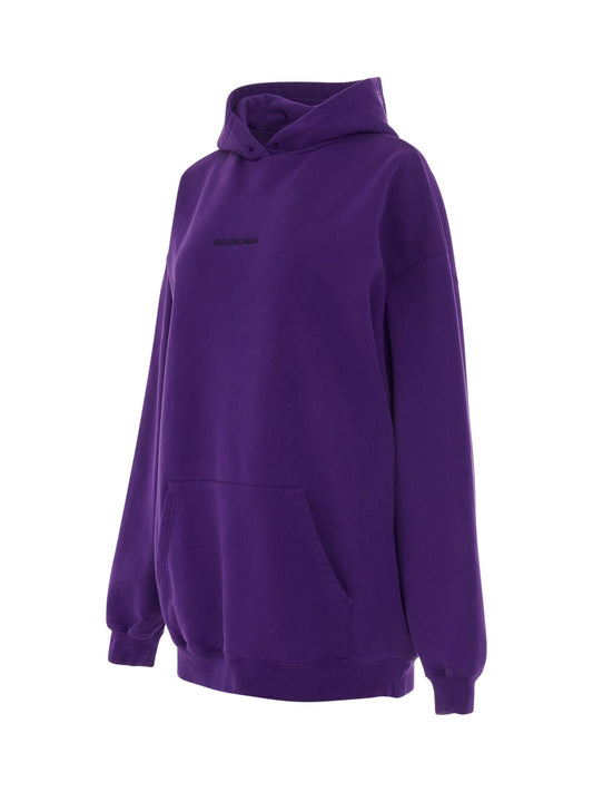 BALENCIAGA Medium Fit Hoodie (Deep Purple Black)