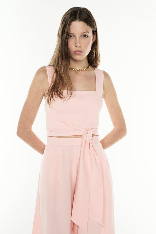 Image of Accessories. Productname: The Sweet Life Tie Top in PALE PINK colour by brand - Manning Cartell