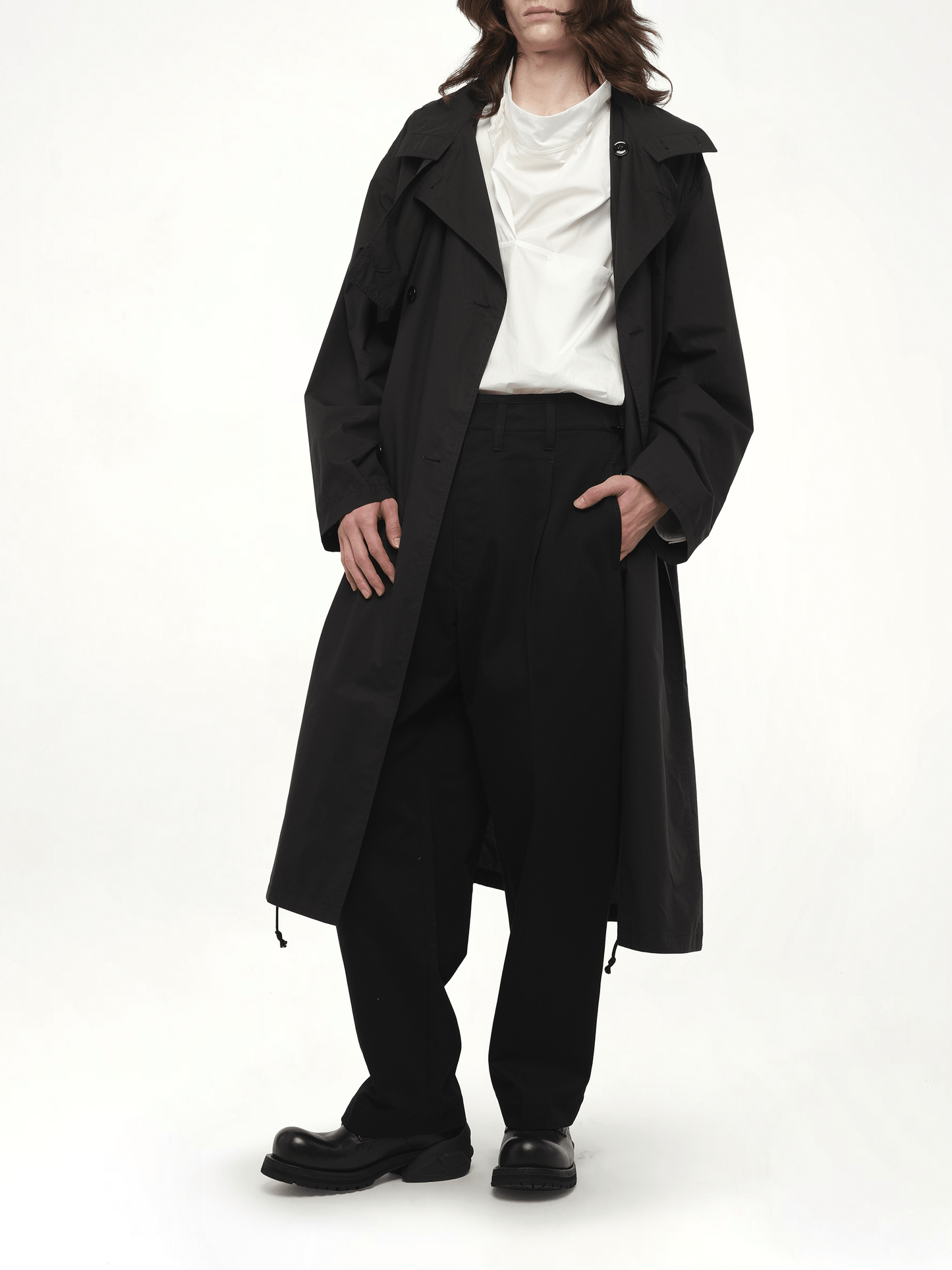 LEMAIRE Light Hooded Trench (Black)