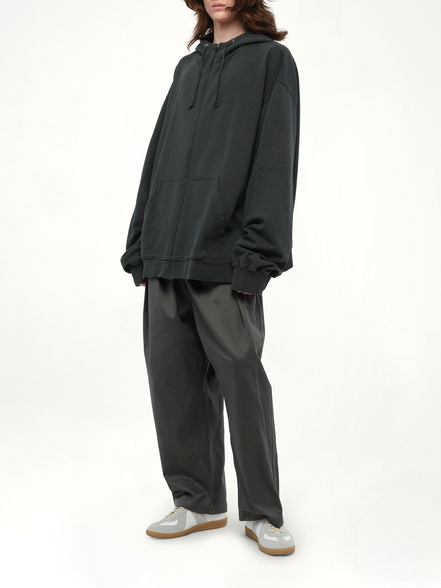 MAISON MARGIELA Number Zip Logo Hoodie (Black)