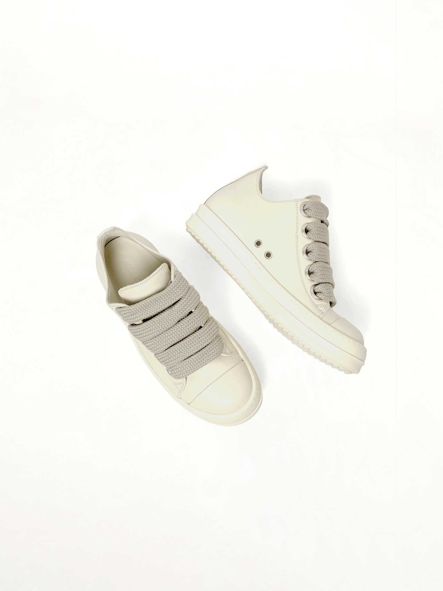 RICK OWENS Jumbolace Low Sneaks (White)