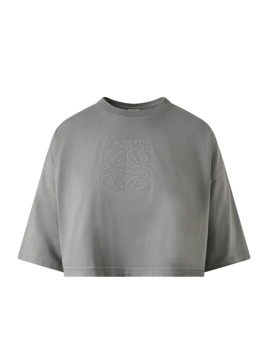 LOEWE Cropped Anagram T-Shirt (Grey)