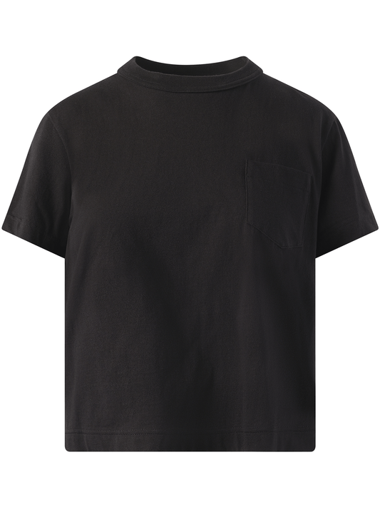 SACAI Satin x Cotton Jersey T-Shirt (Black)