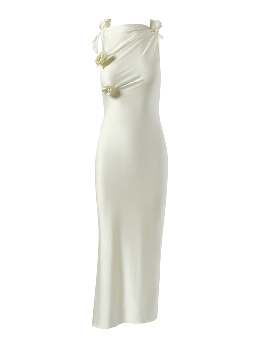 COPERNI Asymmetric Flower Gown (White)
