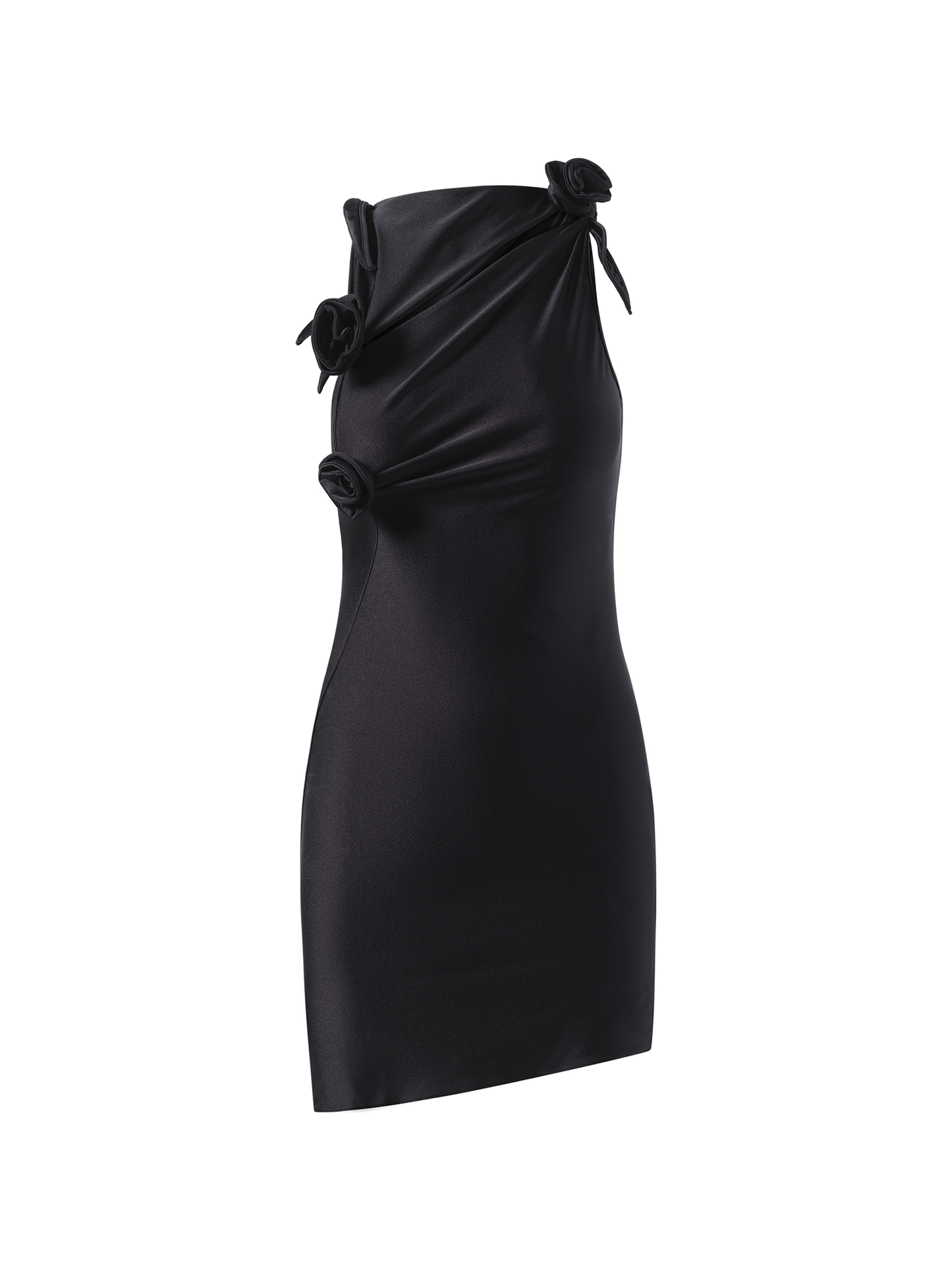 COPERNI Asymmetric Flower Mini Dress (Black)