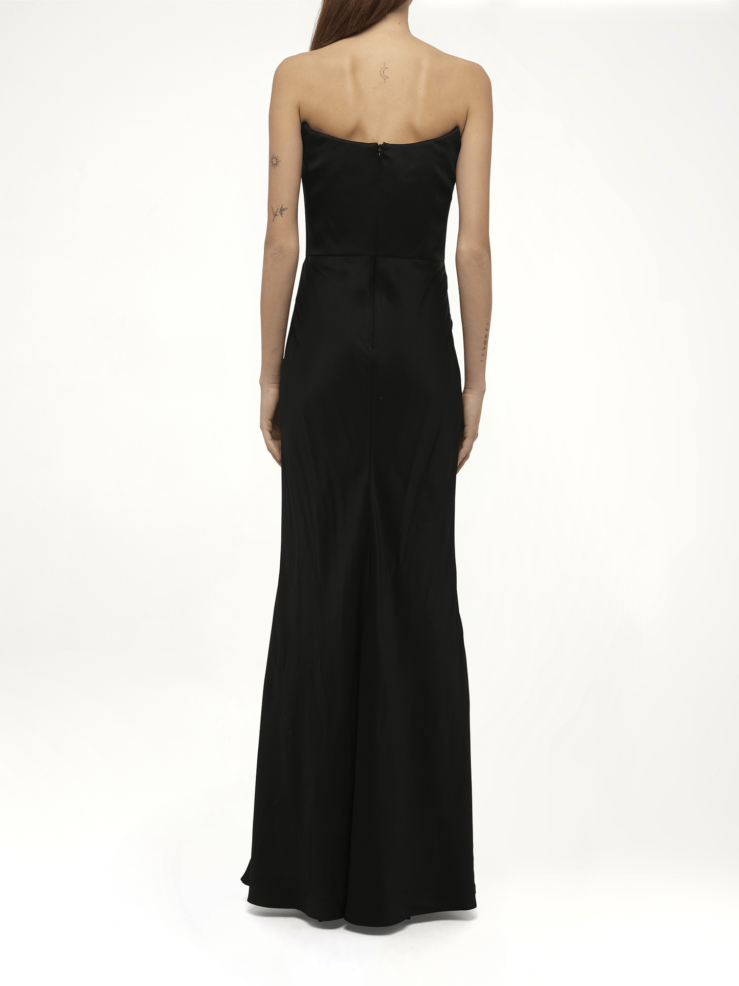 ALEXANDER MCQUEEN Amq Fluid Satin Dress (Black)