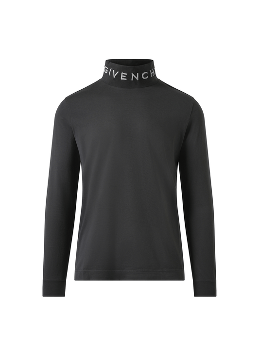 GIVENCHY Faded Logo Dyed Long Sleeve T-Shirt (Black)