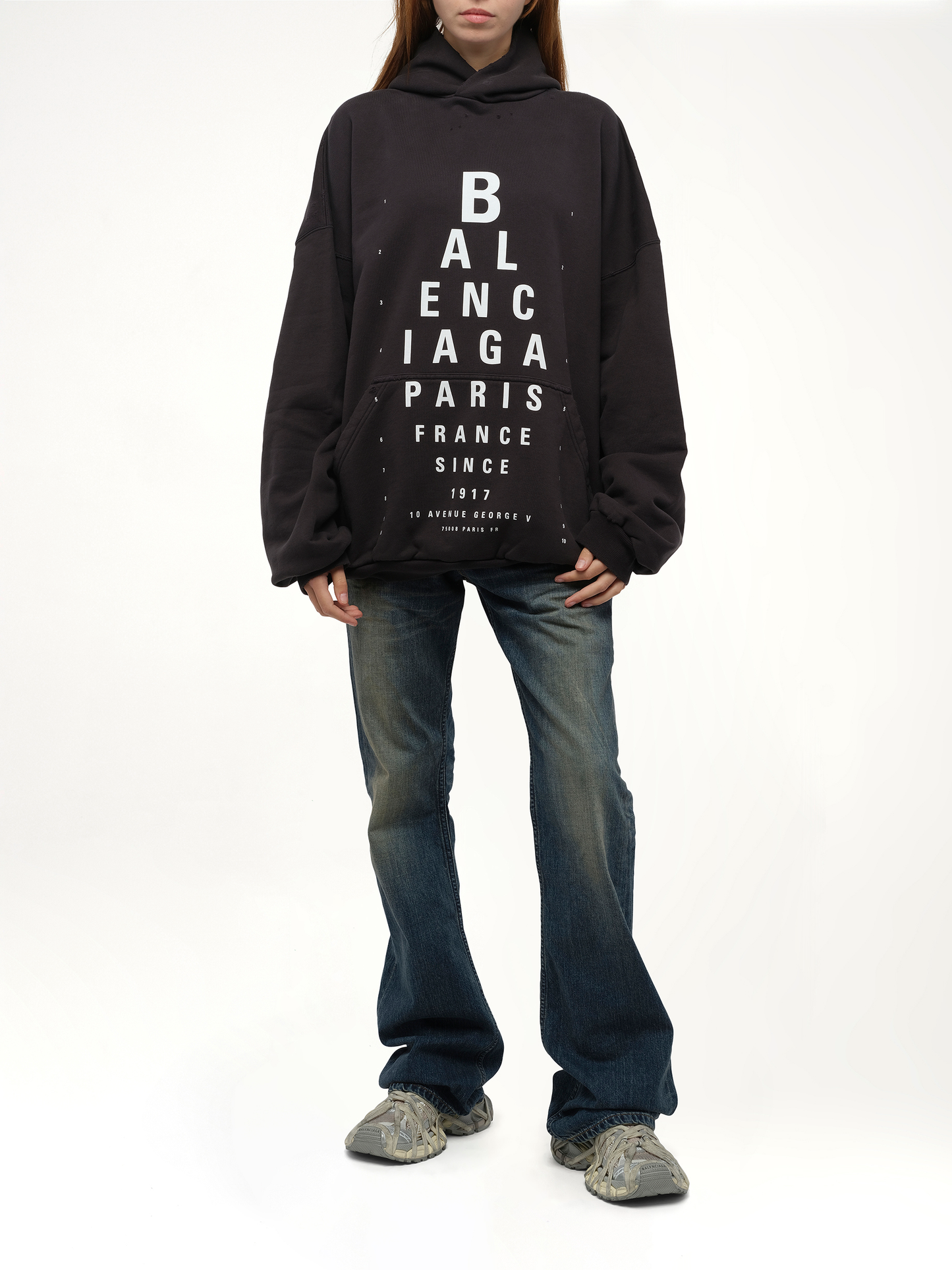 BALENCIAGA Eye-Test Large Fit Hoodie (Black)