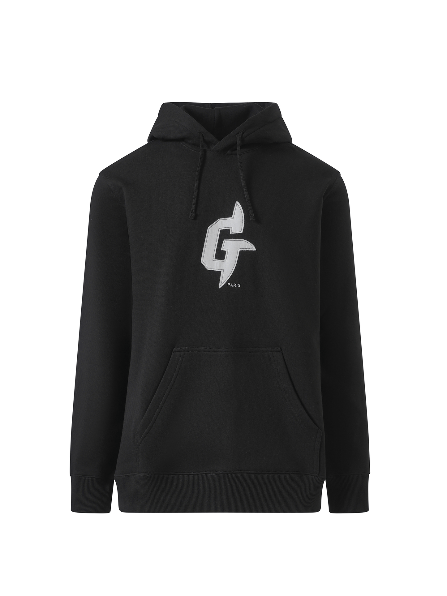 GIVENCHY Embroidered Eiffel Tower Motif Slim Fit Hoodie (Black)