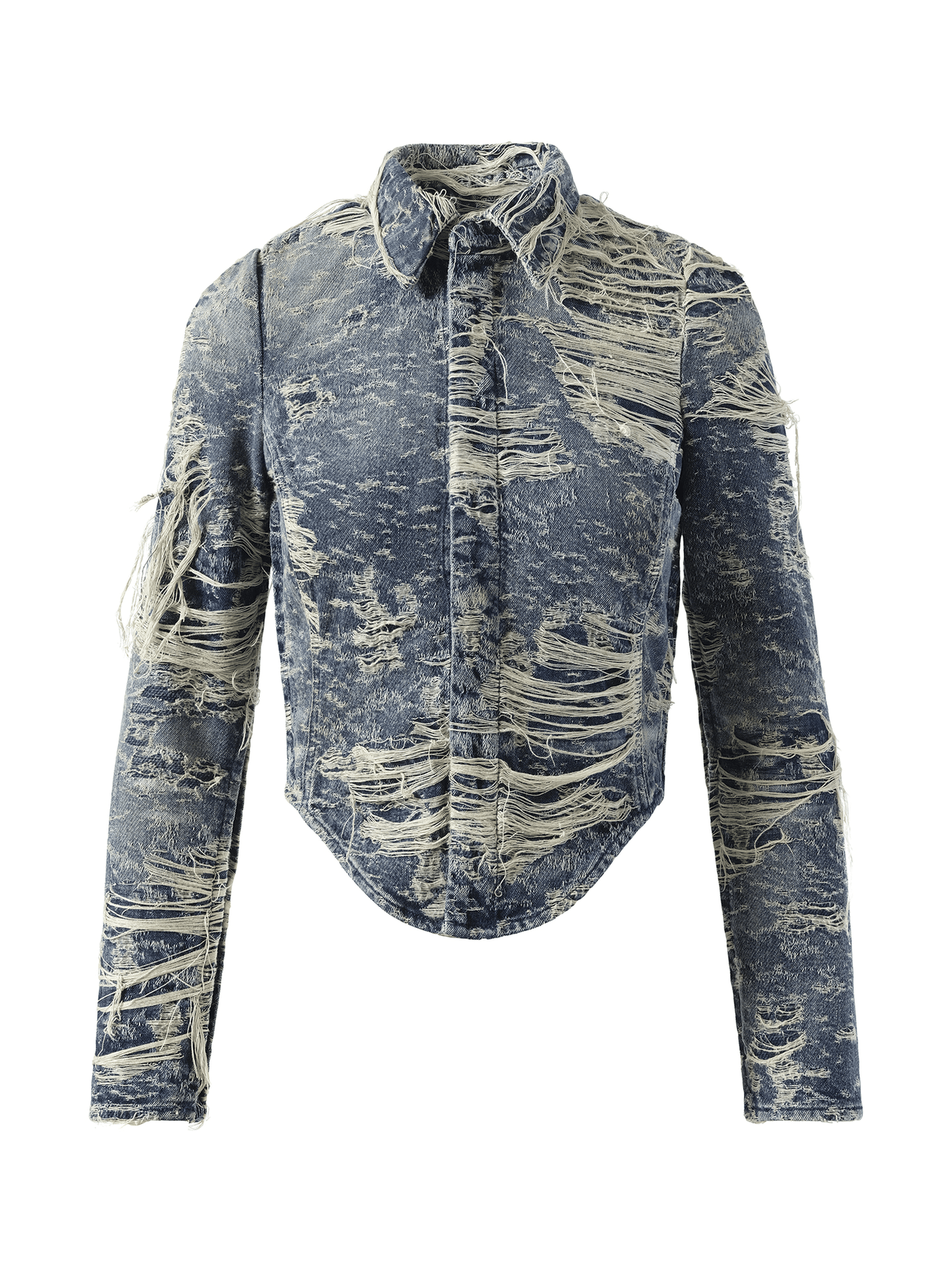 DIESEL De-Madeline Distressed Denim Shirt (Blue)