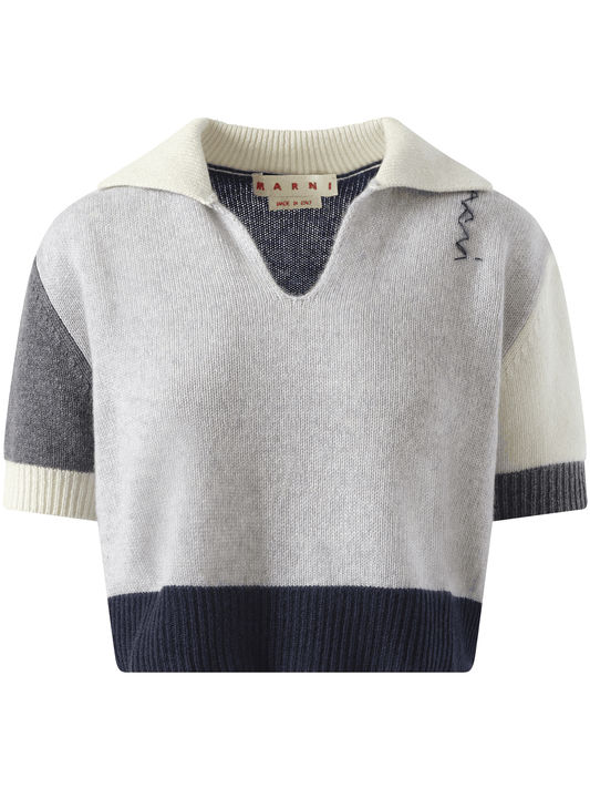MARNI V Neck Boxy Sweater (Grey)