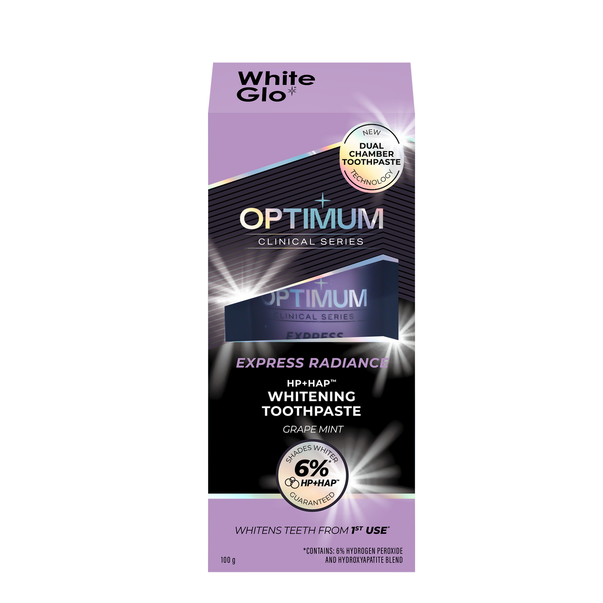 Image of Oral Care. Product name - Optimum Express Radiance Whitening Toothpaste in colour by brand - White Glo