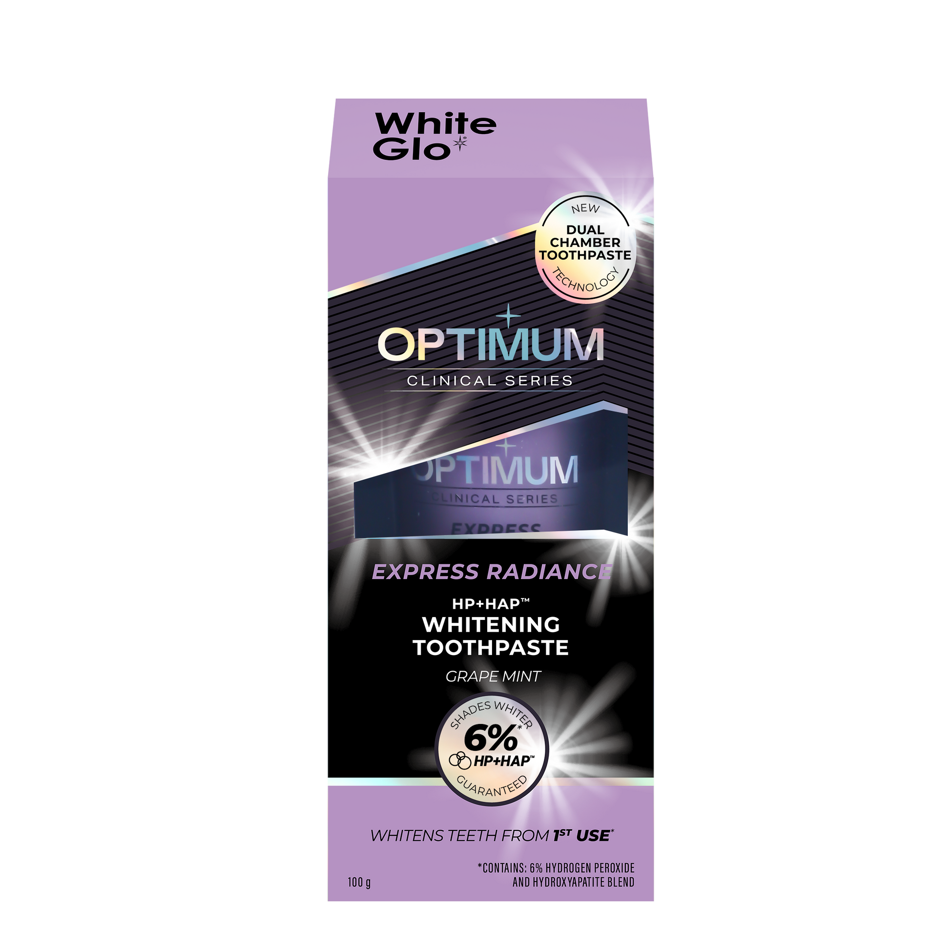 Image of Oral Care. Product name - Optimum Express Radiance Whitening Toothpaste in colour by brand - White Glo