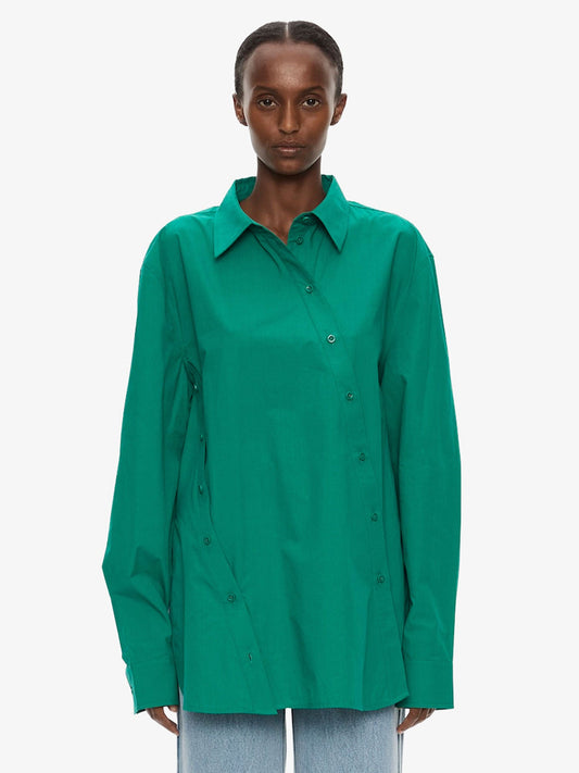 Image of Clothing Tops. Product name - Swirl Shirt in Malachite colour by brand - CHRISTOPHER ESBER
