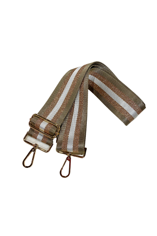 Image of Bags. Productname: Stripe Khaki Bag Strap in Khaki colour by brand - Kabana