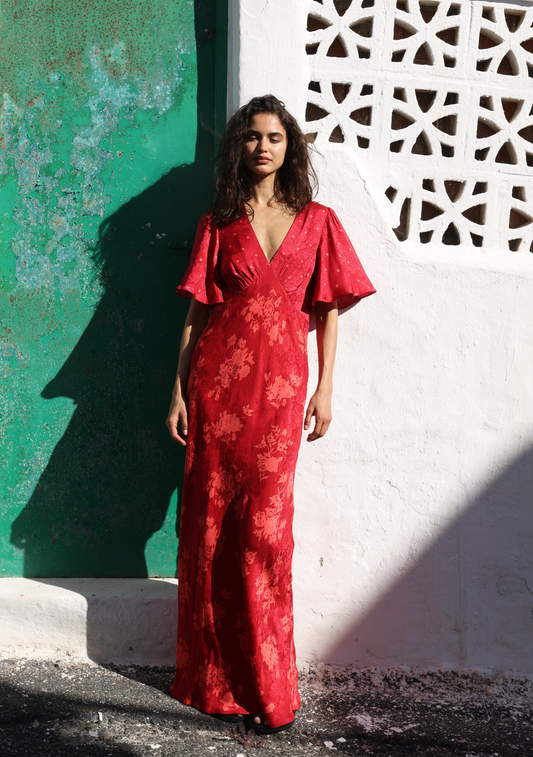 Image of Dresses. Productname: Auguste The Label Rhea Maxi Dress in Red colour by brand - Auguste The Label