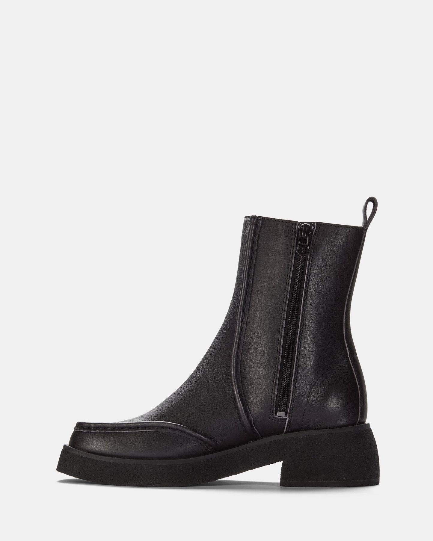 Effery Zip Black Leather
