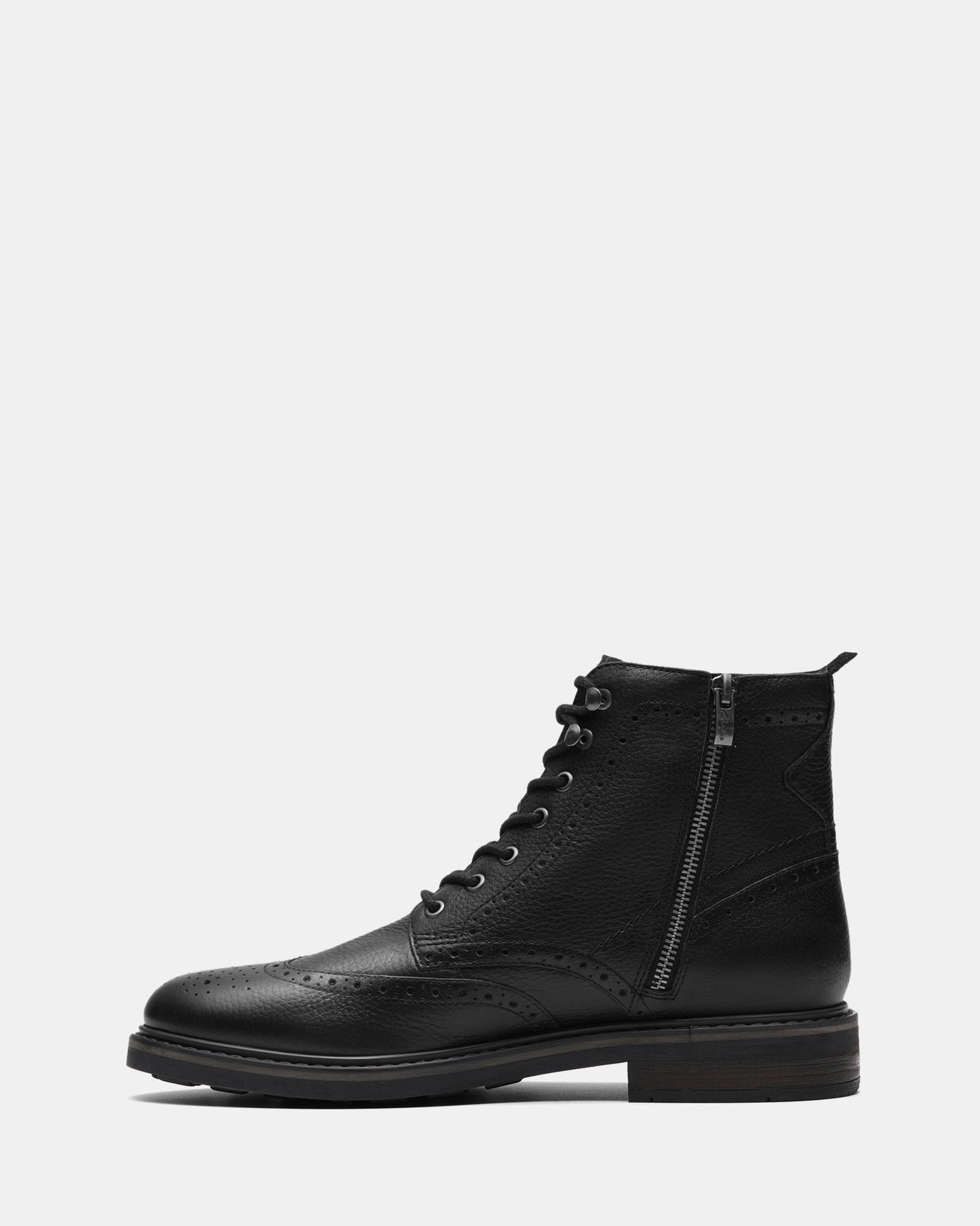 Newford Lace Boot Black Leather