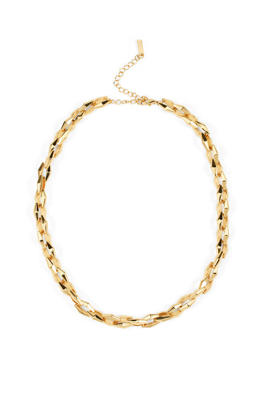 Image of Necklaces. Productname: Angular Chain Necklace in Gold colour by brand - Manning Cartell