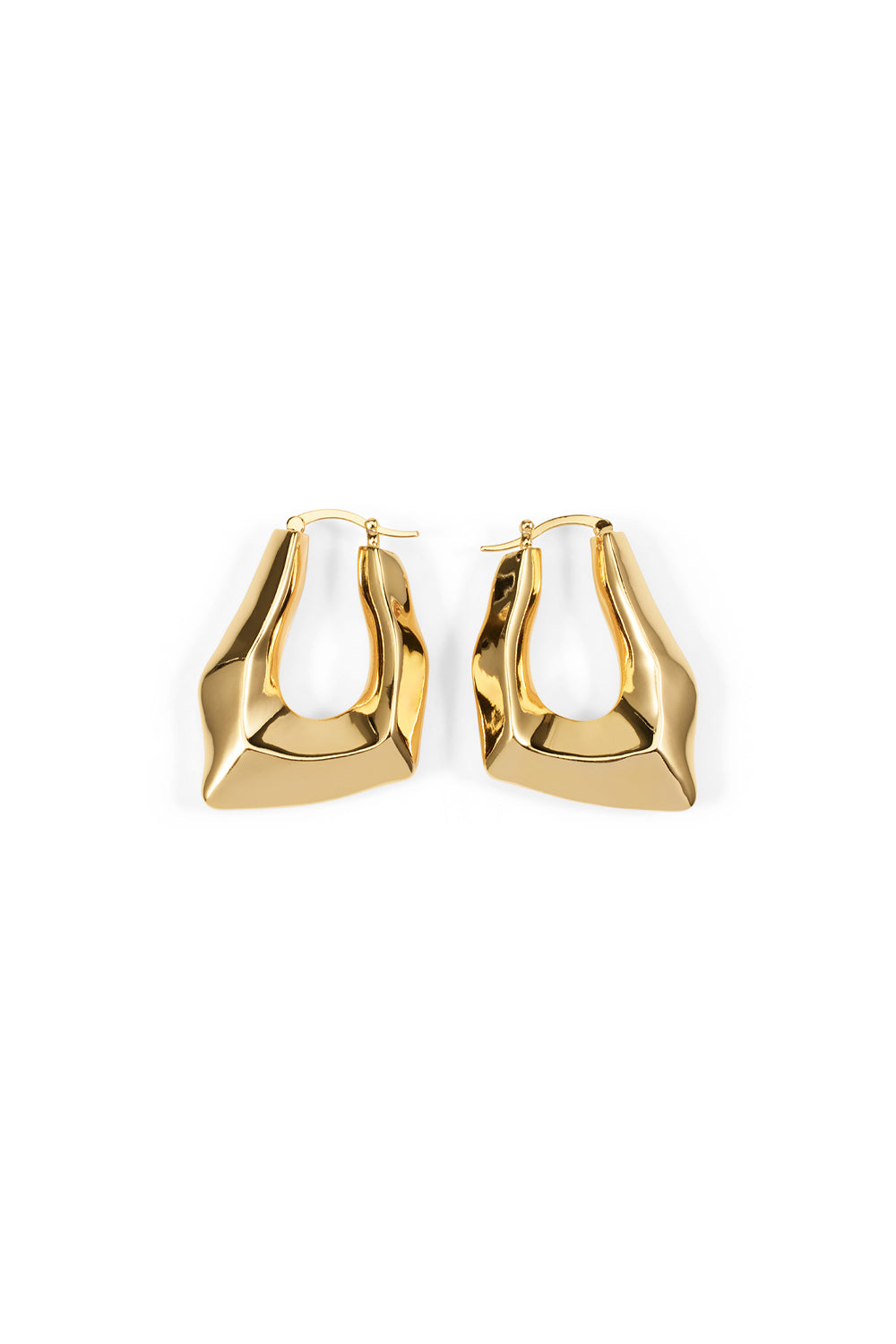 Image of Jewelry. Productname: Angular Hoop Earrings in GOLD colour by brand - Manning Cartell
