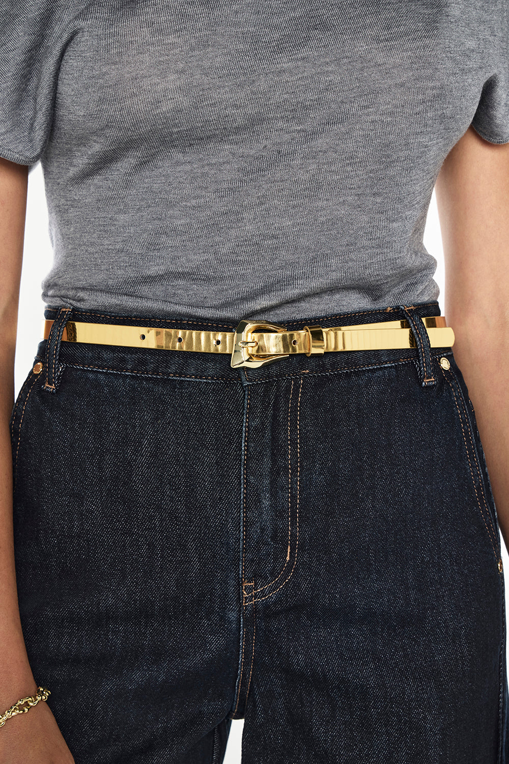 Image of Accessories. Productname: Angular Belt in Gold colour by brand - Manning Cartell