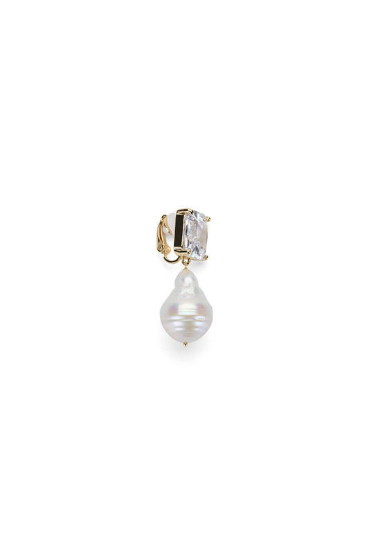 Diamante Pearl Small Earrings (Gold)