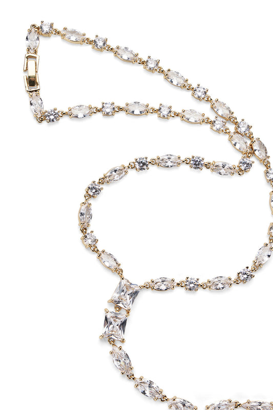 Image of Necklaces. Productname: Diamante Necklace in Gold colour by brand - Manning Cartell