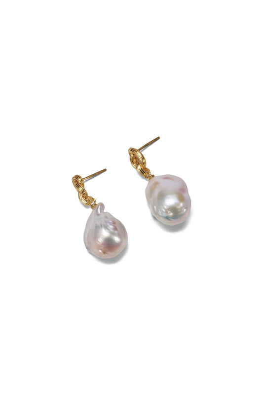 Freshwater Pearl Knot Earring (Gold)