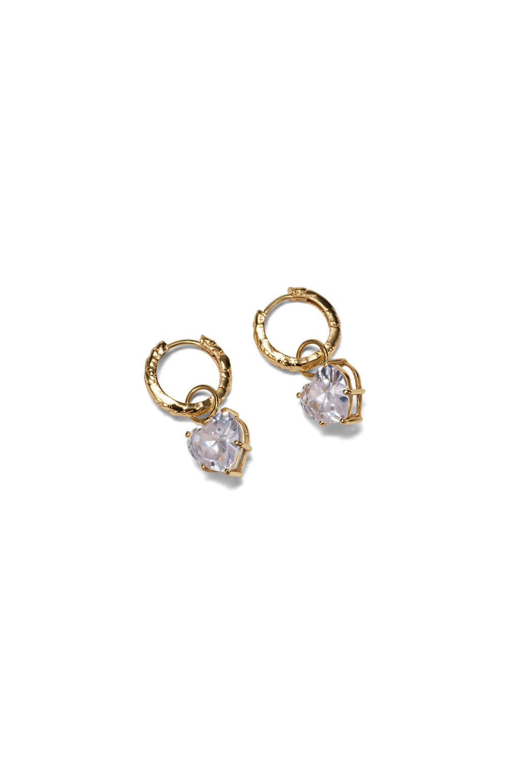 Image of Earrings. Product name - Diamante Heart Earring in Gold colour by brand - MANNING CARTELL