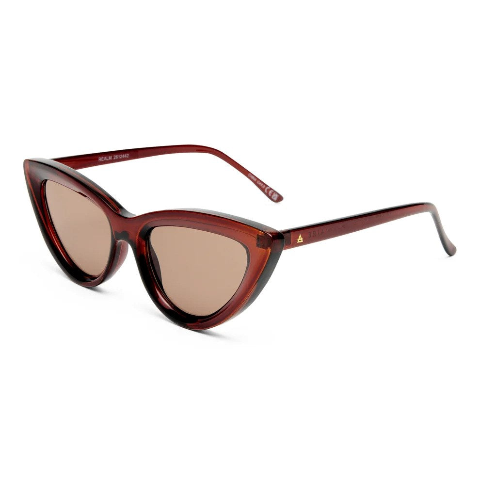 Image of Sunglasses. Product name - Realm in Auburn colour by brand - Sass Clothing